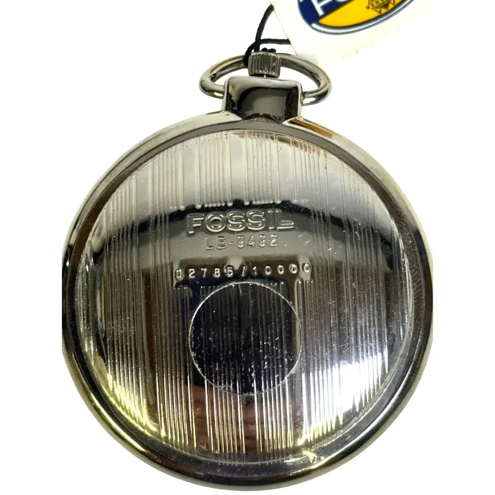Fossil Limited Edition 1998 Collectors Club 'Steamliner' Pocket Watch-Wood Case
